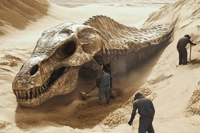 A Monumental Discovery! Fossilized Remains of a Giant Dragon Unearthed from the Sands of the Sahara After Millions of Years